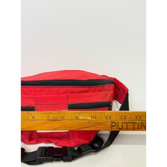 Vtg 90's Marlboro Adventure Team Red Fanny Pack 3 Pocket, missing canteen - Picture 7 of 11
